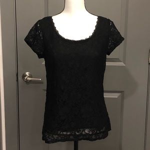 Elle Black Lace Top